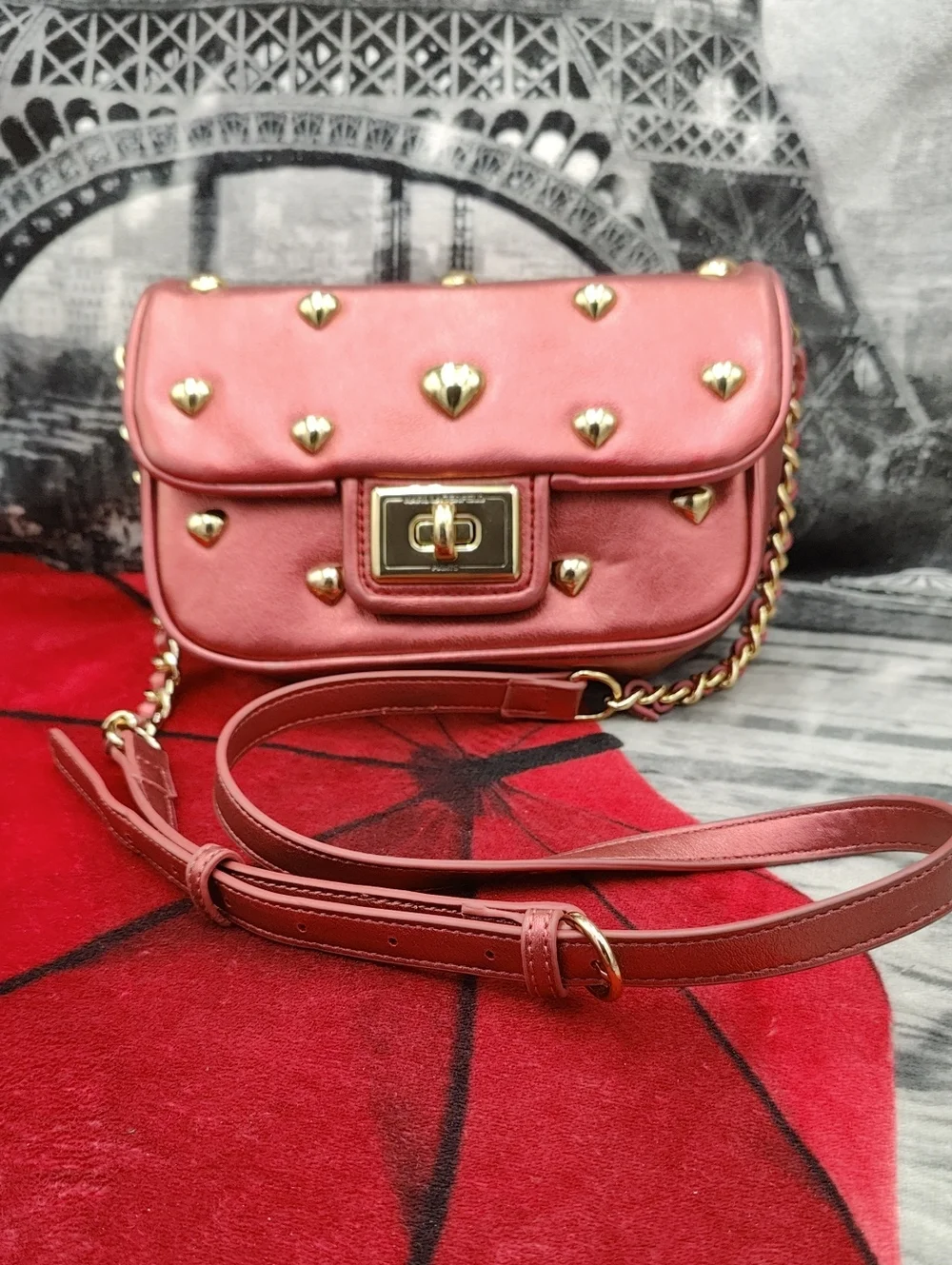 Karl Lagerfeld Paris Agyness Heart Studded Convertible Bag